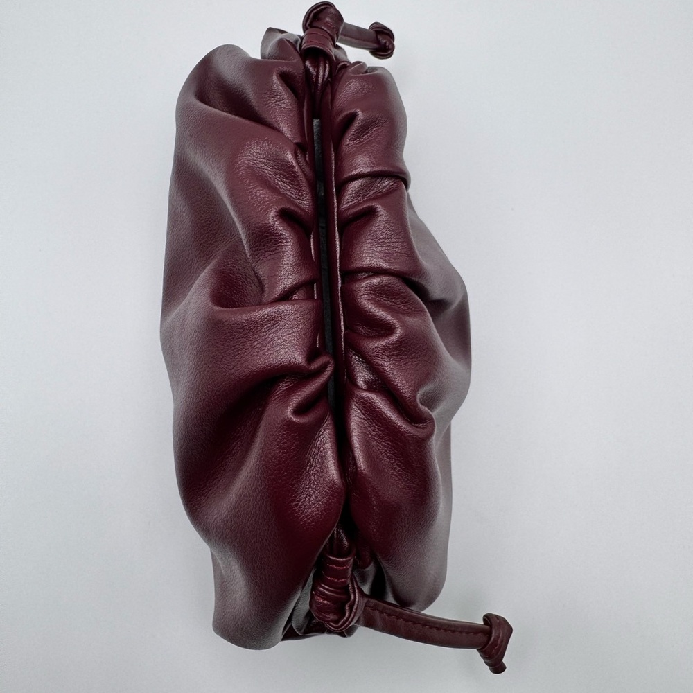 Soft Leather Mini Pouch Bag - Oxblood - Picture 6 of 7